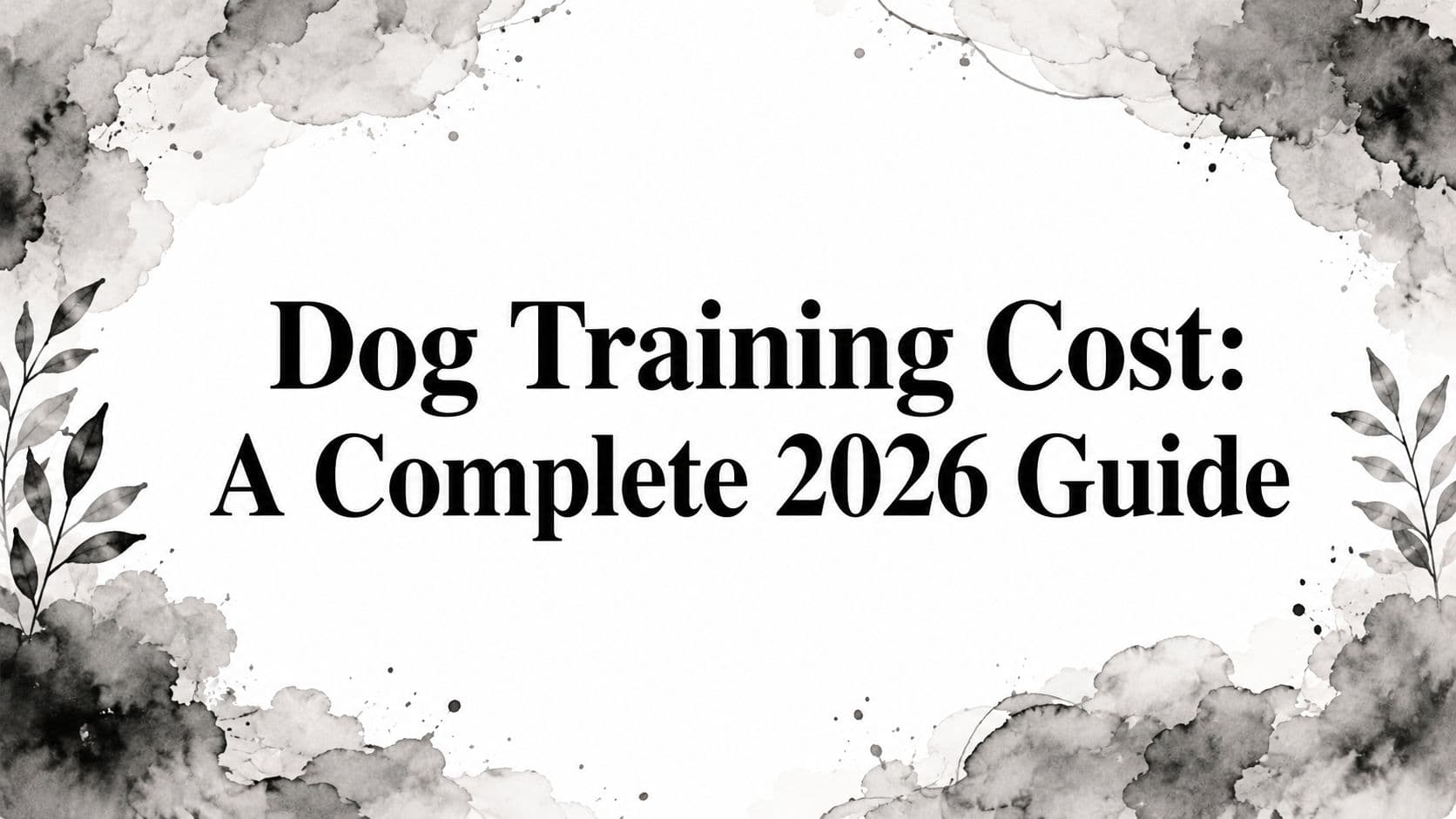 Dog Training Cost: A Complete 2026 Guide