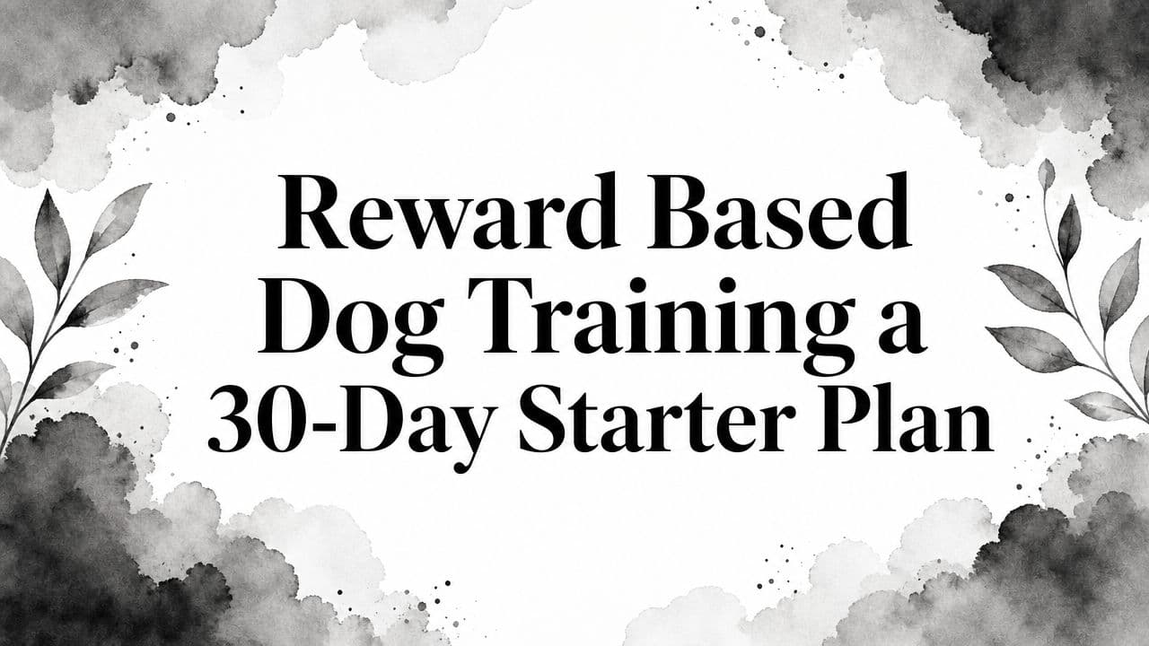 Reward Based Dog Training a 30-Day Starter Plan
