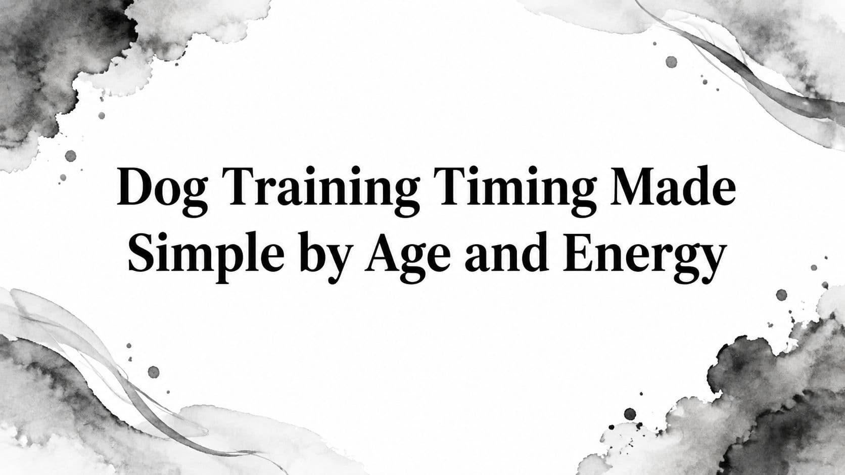Dog Training Timing Made Simple by Age and Energy